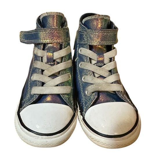 Toddler Girls Iridescent Easy-On Stay-Put Closure Chuck Taylor size 8 - Picture 4 of 5